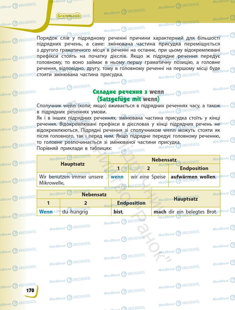 Підручники Німецька мова 7 клас сторінка 170