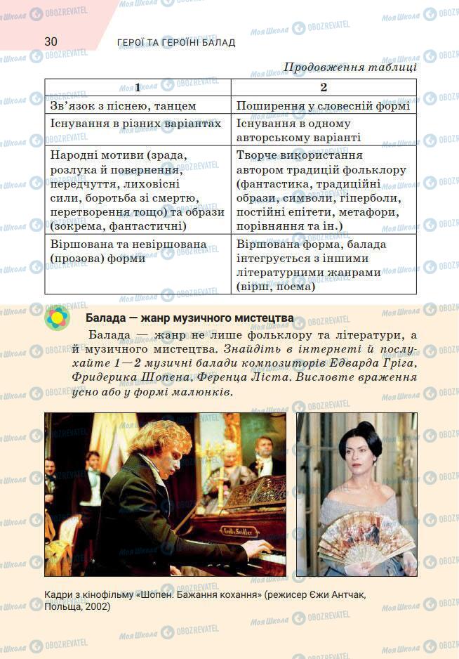 Підручники Зарубіжна література 7 клас сторінка 30