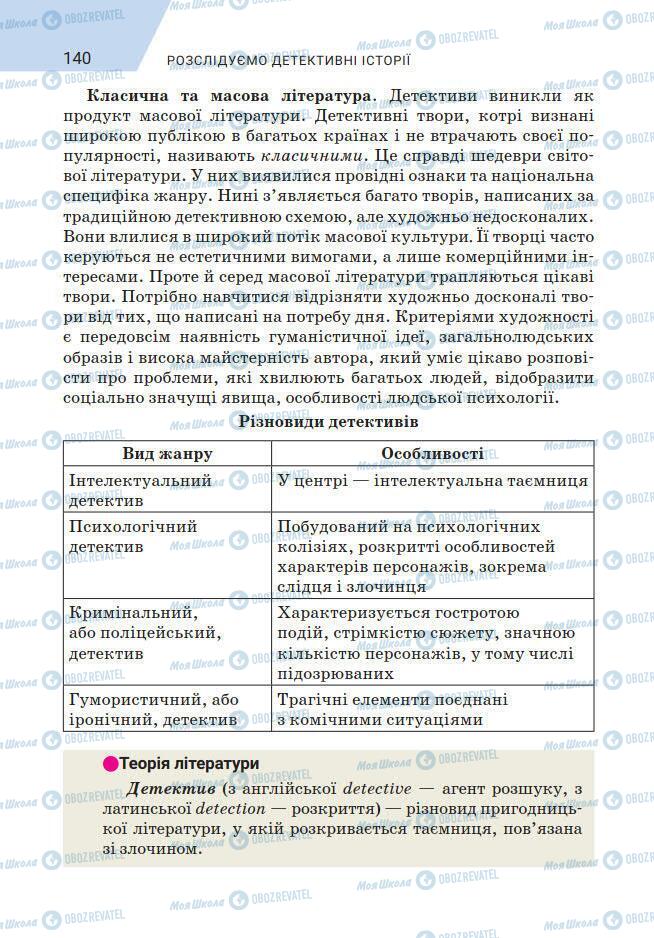 Підручники Зарубіжна література 7 клас сторінка 140