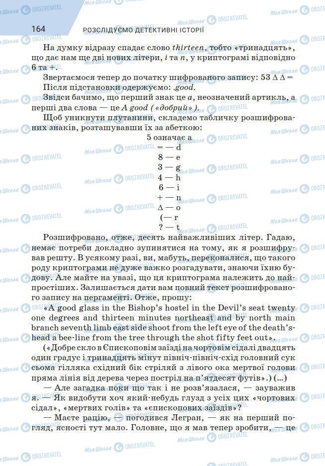 Підручники Зарубіжна література 7 клас сторінка 164