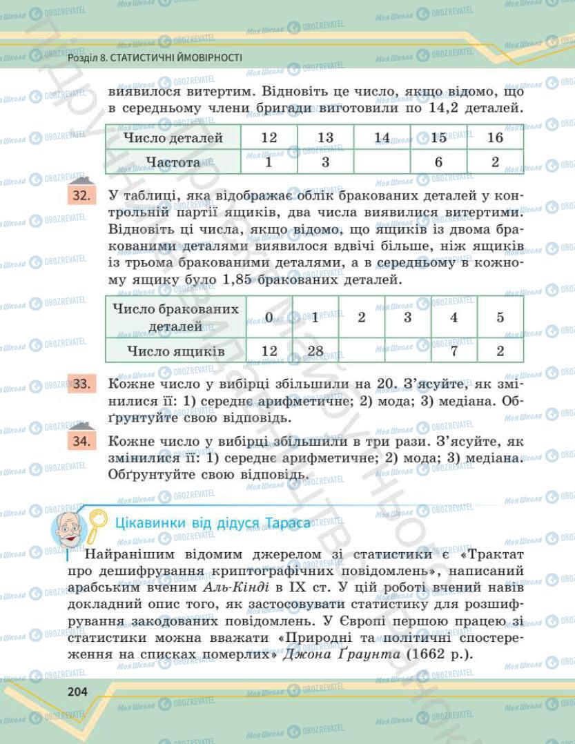 Підручники Математика 7 клас сторінка 204