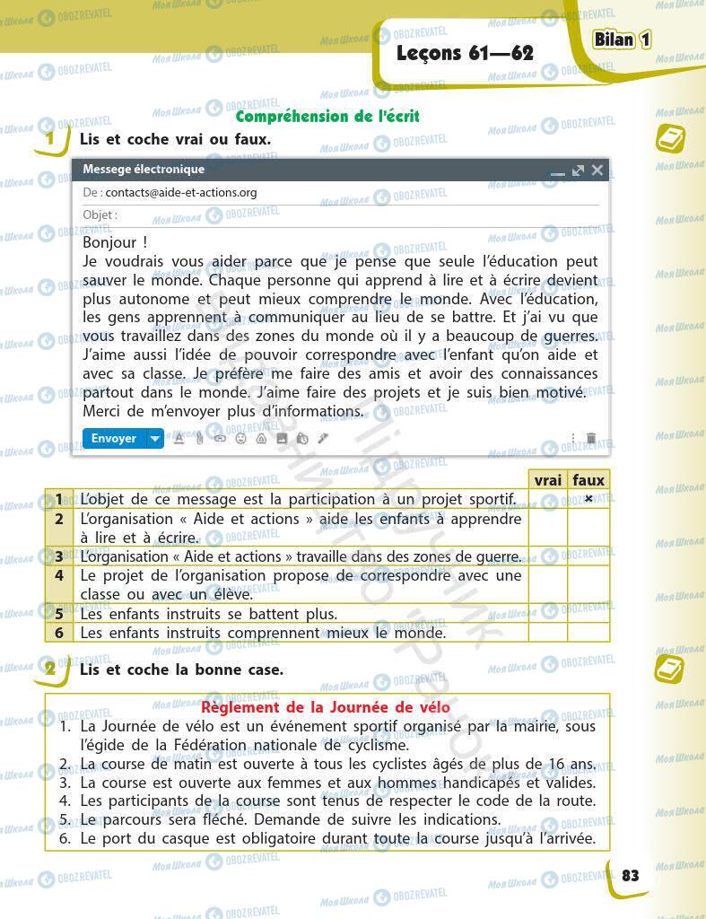 Підручники Французька мова 7 клас сторінка 83
