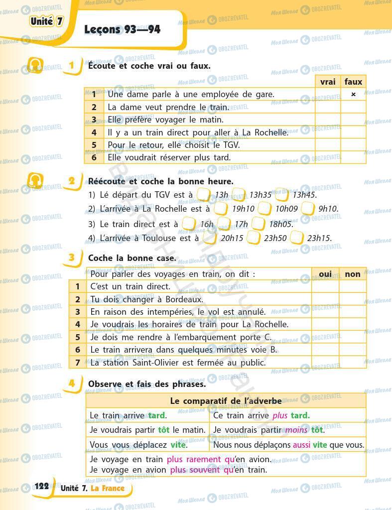 Підручники Французька мова 7 клас сторінка 122