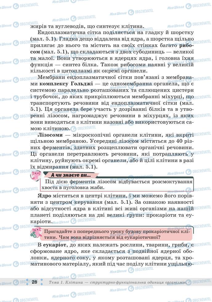 ГДЗ Біологія 7 клас сторінка 28