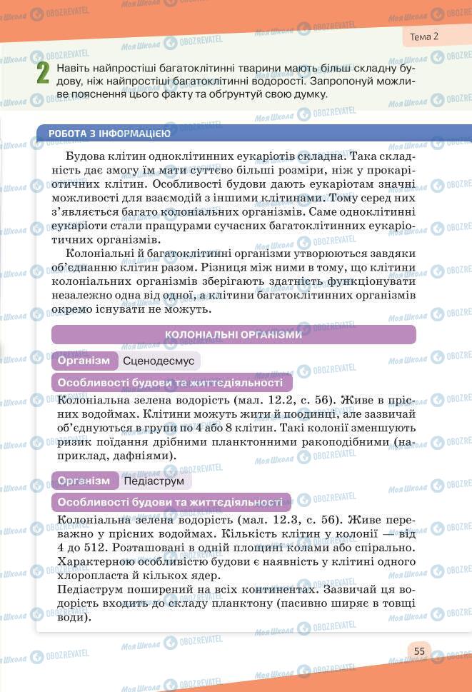 Учебники Биология 7 класс страница 55