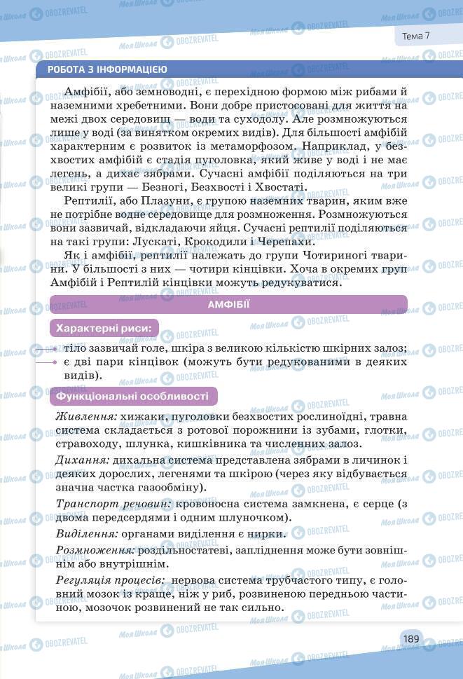 Учебники Биология 7 класс страница 189