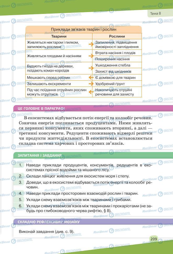Підручники Біологія 7 клас сторінка 209