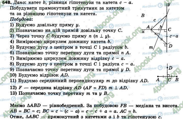 ГДЗ Геометрія 7 клас сторінка 648