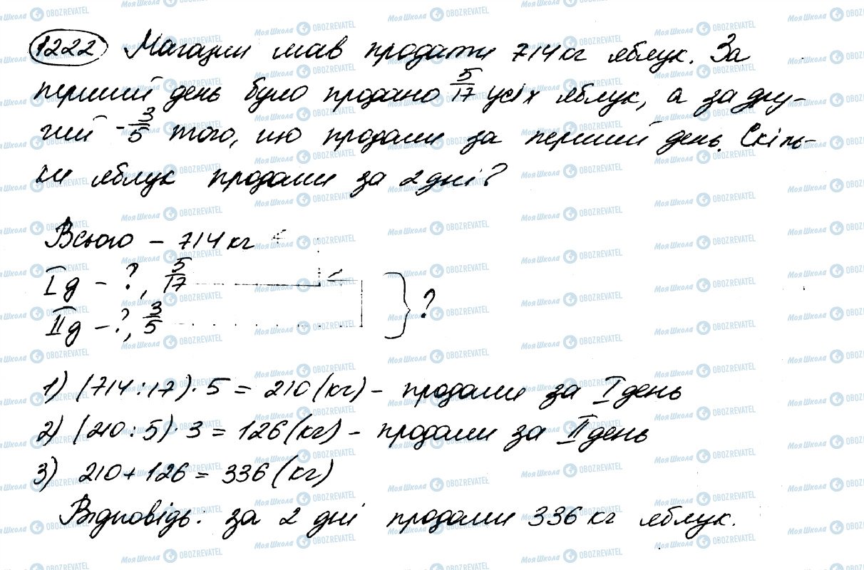 ГДЗ Математика 5 клас сторінка 1222