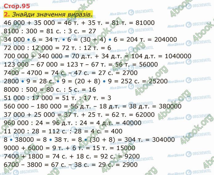 ГДЗ Математика 4 клас сторінка Стр.95 (2)