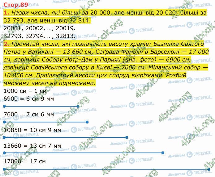 ГДЗ Математика 4 клас сторінка Стр.89 (1-2)