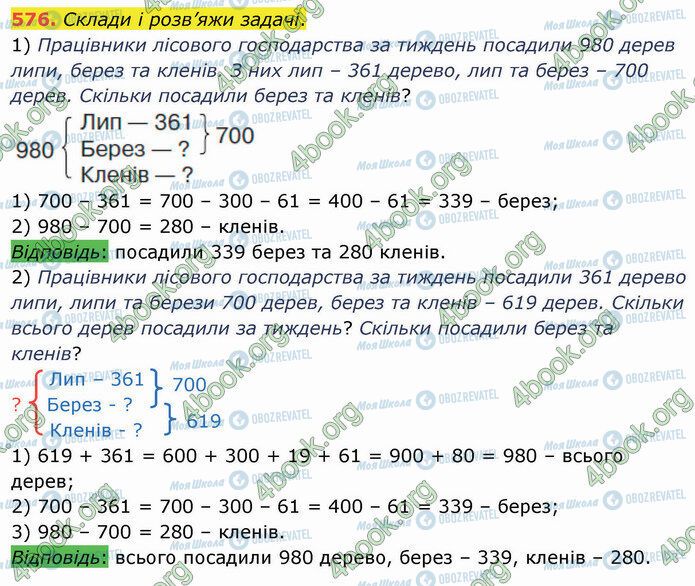 ГДЗ Математика 4 клас сторінка 576