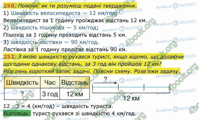 ГДЗ Математика 4 клас сторінка 250-252