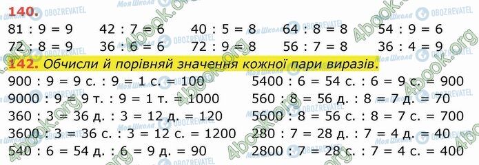 ГДЗ Математика 4 класс страница 140-142