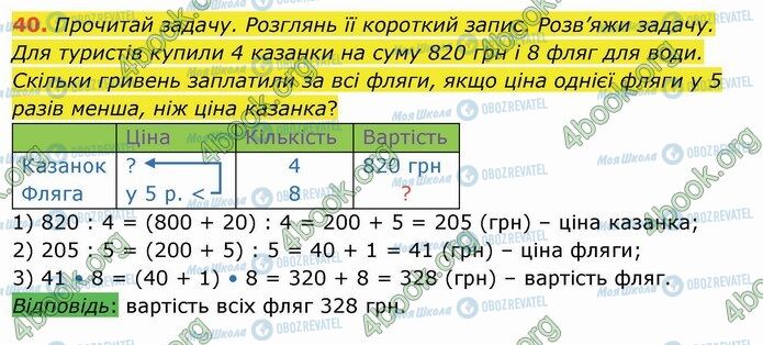 ГДЗ Математика 4 клас сторінка 40