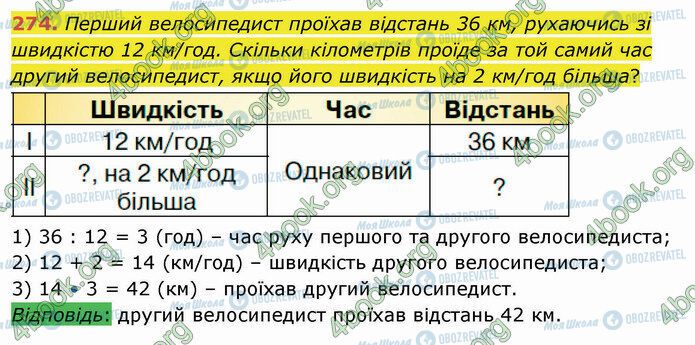 ГДЗ Математика 4 клас сторінка 274