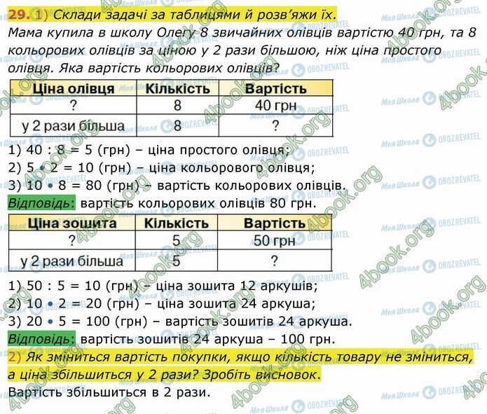 ГДЗ Математика 4 клас сторінка 29