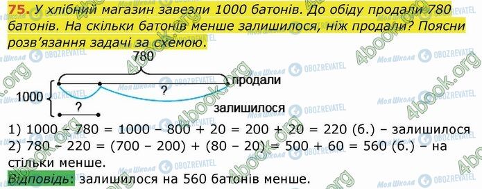 ГДЗ Математика 4 класс страница 75