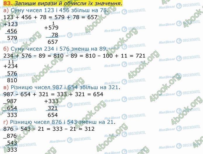 ГДЗ Математика 4 класс страница 83