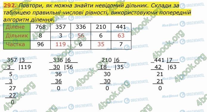 ГДЗ Математика 4 класс страница 292