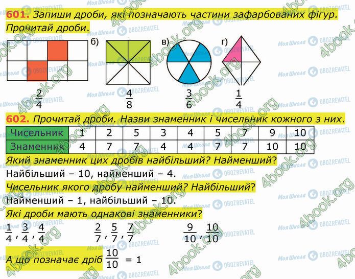 ГДЗ Математика 4 клас сторінка 601-602