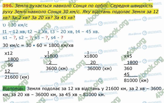 ГДЗ Математика 4 класс страница 396