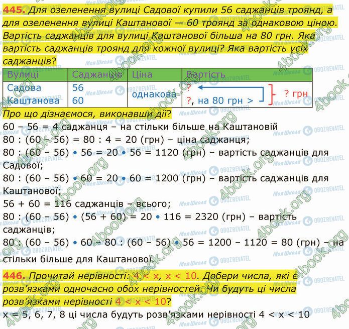 ГДЗ Математика 4 клас сторінка 445-446