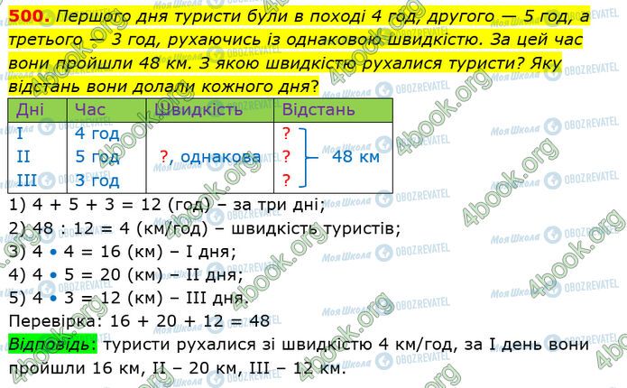 ГДЗ Математика 4 клас сторінка 500