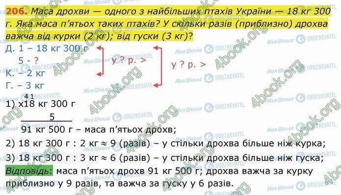 ГДЗ Математика 4 клас сторінка 206