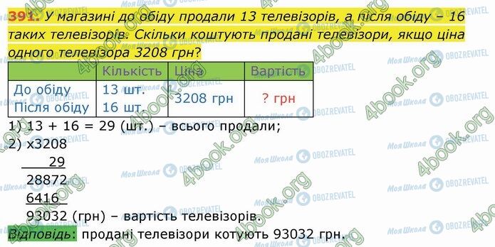 ГДЗ Математика 4 класс страница 391