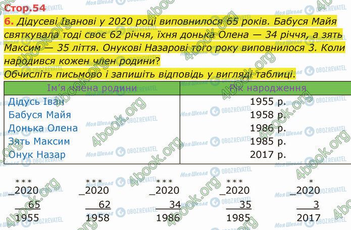 ГДЗ Математика 4 клас сторінка Стр.54 (6)