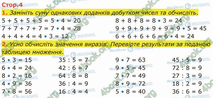 ГДЗ Математика 4 класс страница Стр.4 (1-2)