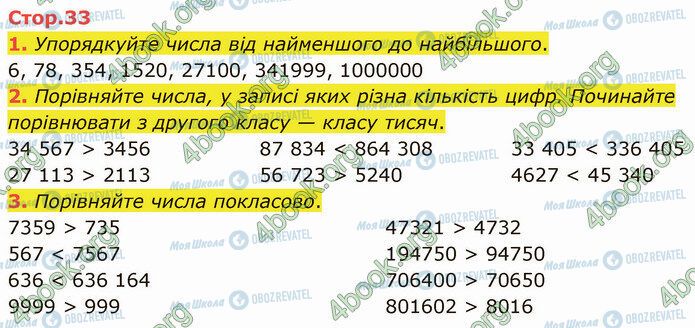 ГДЗ Математика 4 клас сторінка Стр.33 (1-3)