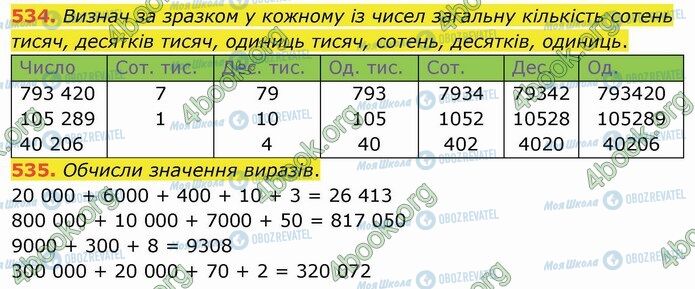 ГДЗ Математика 4 клас сторінка 534-535