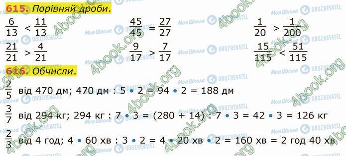 ГДЗ Математика 4 клас сторінка 615-616