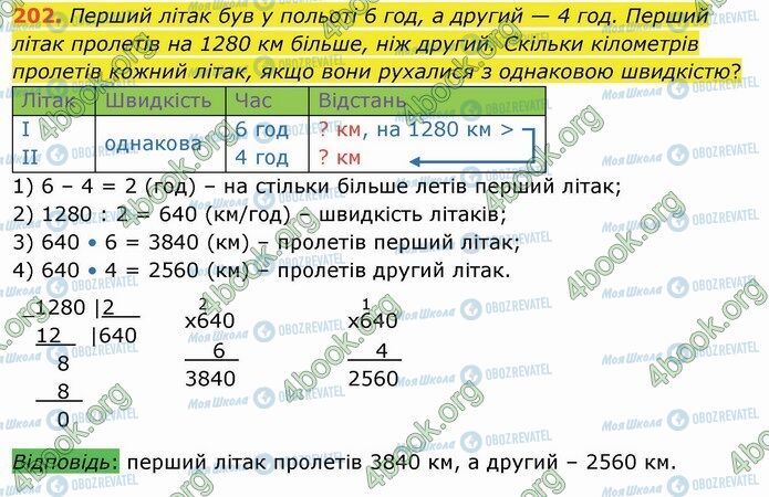 ГДЗ Математика 4 класс страница 202