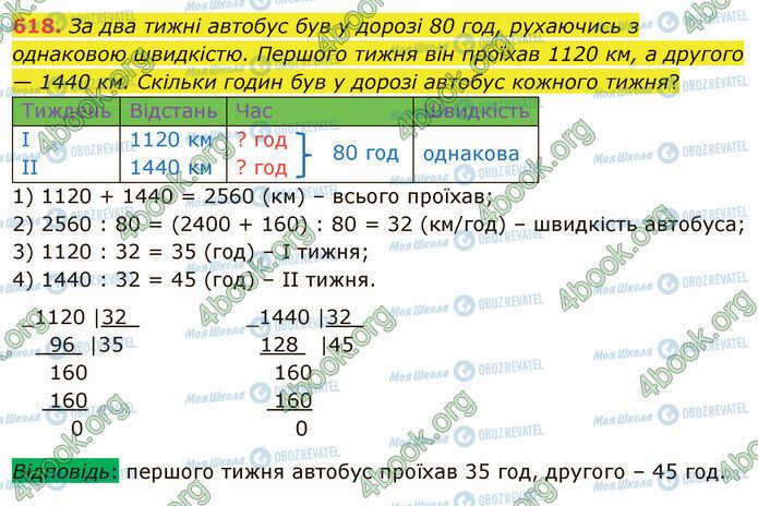 ГДЗ Математика 4 класс страница 618