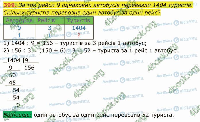 ГДЗ Математика 4 клас сторінка 399