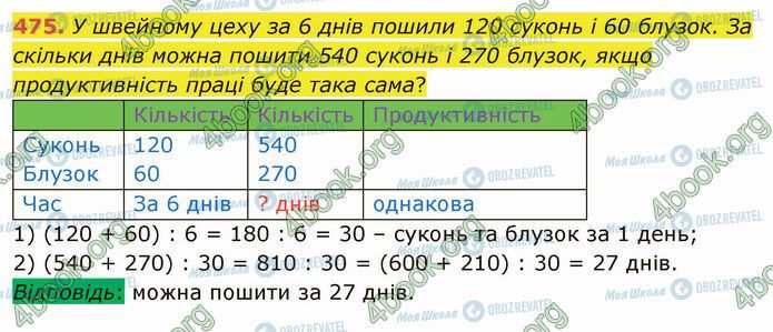 ГДЗ Математика 4 клас сторінка 475