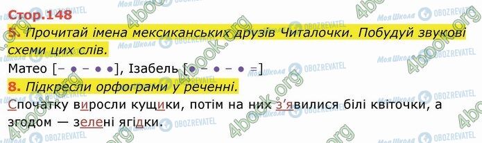 ГДЗ Укр мова 4 класс страница Стр.148 (5-8)
