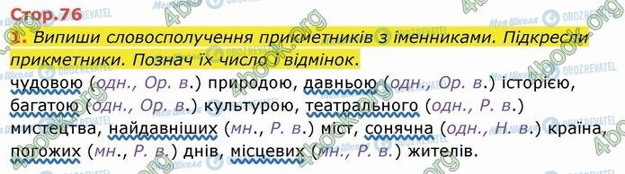ГДЗ Укр мова 4 класс страница Стр.76 (1)