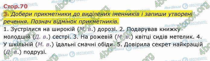ГДЗ Українська мова 4 клас сторінка Стр.70 (3)
