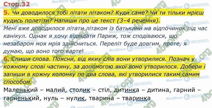 ГДЗ Українська мова 4 клас сторінка Стр.32 (5-6)