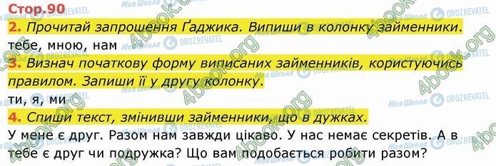 ГДЗ Українська мова 4 клас сторінка Стр.90 (2-4)