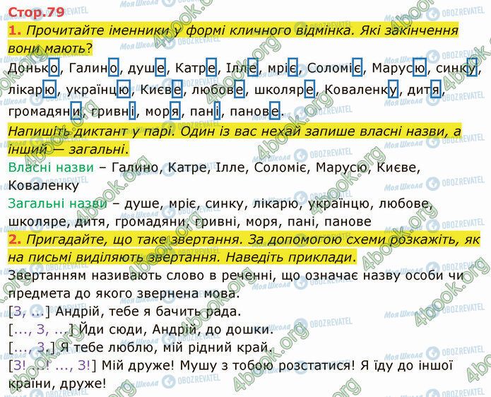 ГДЗ Українська мова 4 клас сторінка Стр.79 (1-2)