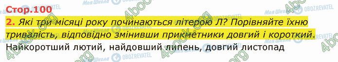 ГДЗ Українська мова 4 клас сторінка Стр.100