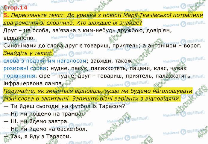 ГДЗ Українська мова 4 клас сторінка Стр.14