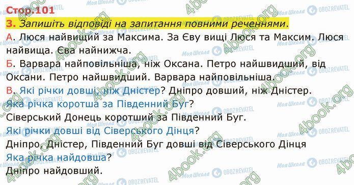 ГДЗ Українська мова 4 клас сторінка Стр.101 (3)