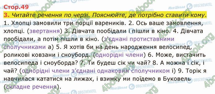 ГДЗ Українська мова 4 клас сторінка Стр.49 (3)