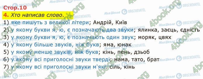ГДЗ Українська мова 4 клас сторінка Стр.10
